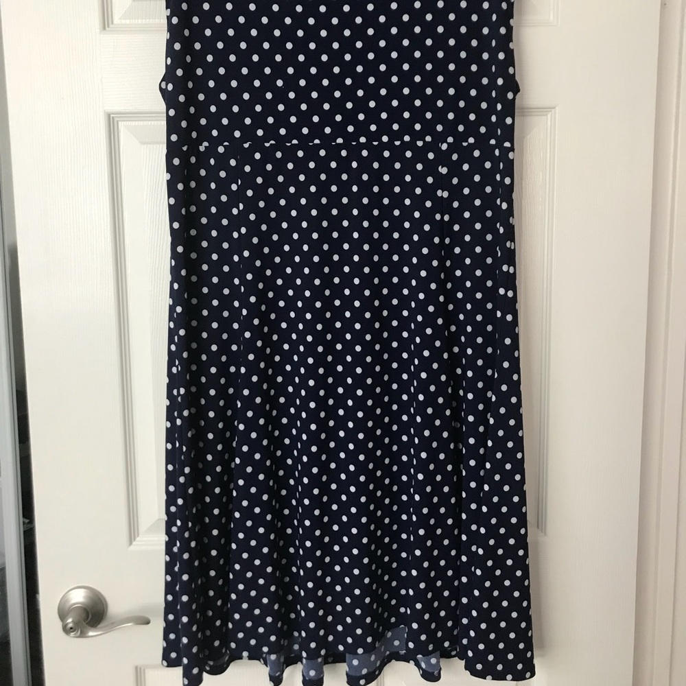 Chaps Navy Polka Dot Dress